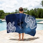 Henkilökohtainen Mandala Turtle Turtle Tie-Dye Quick Dry Ylisuuri mikrokuituliina nimellä Rantapyyhe Kesä Essential Beach Party Syntymäpäivälahja perheelle Ystäville