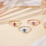 Bague Vintage Style Marquise Personnalisée avec Pierre de Naissance et Nom Bijoux délicats Cadeau Anniversaire pour Femme