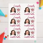 Personalized Waterproof Temporary Face Photo Tattoo Stickers with Name Set of 6 Bachelorette Party Birthday Wedding Favors Gift for Women Men