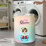 Personalisierte Coquette Bogen kleine Prinzessin Spielzeug Lagerung Wäschekorb mit Namen wasserdicht Kinderzimmer Dekoration Kindertag Housewarming Geschenk für Kinder