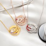 Henkilökohtainen Lamp of Learning stetoskooppi Birthstone kaulakoru nimi ja otsikko Dainty korut Sairaanhoitaja viikko syntymäpäivä valmistuminen lahja sairaanhoitajille