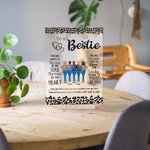 Personalisierte 2-6 Leopard Cartoon Besties Rückenansicht Transparent Acryl Plaque mit Sockel und Namen Desk Decor Freundschaft Geburtstag Geschenk für Freunde