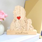 Puzzle de Lions en Bois Personnalisé avec 2-5 Noms et Texte Gravés Décoration de Bureau Cadeau Fête des Mères Anniversaire pour Famille Maman