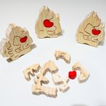 Puzzle d'Ours en Bois Personnalisé avec 2-4 Noms Décoration à l'Intérieur Cadeau Aniversaire Fête des Mères pour Maman Famile