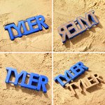 Personalized Multi-color Name 3D Printed Sand Mold 1-7 Letters Beach Vacation Essentials Play Birthday Gift for Family Kids