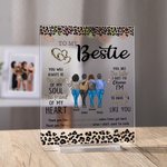 Personalisierte 2-6 Leopard Cartoon Besties Rückenansicht Transparent Acryl Plaque mit Sockel und Namen Desk Decor Freundschaft Geburtstag Geschenk für Freunde