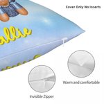 Personalized Colorful Cartoon Princess Coquette Bow Soft Throw Pillow Cover with Name Home Decor Birthday Gift for Kids