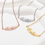 Personalisierte Engelsfeder Halskette mit Namen Gedenkschmuck Sympathie sentimentales Geschenk für Frauen Verlust eines geliebten Menschen