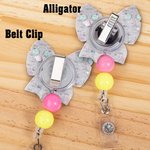 Personalized Bow Pencil Acrylic Beaded Retractable Badge Reel with Name Back to School Appreciation Teachers' Day Gift for Teachers Educators