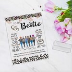 Personalisierte 2-6 Leopard Cartoon Besties Rückenansicht Transparent Acryl Plaque mit Sockel und Namen Desk Decor Freundschaft Geburtstag Geschenk für Freunde