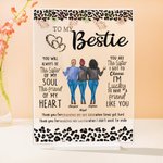 Personalisierte 2-6 Leopard Cartoon Besties Rückenansicht Transparent Acryl Plaque mit Sockel und Namen Desk Decor Freundschaft Geburtstag Geschenk für Freunde