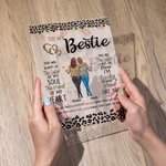 Personalisierte 2-6 Leopard Cartoon Besties Rückenansicht Transparent Acryl Plaque mit Sockel und Namen Desk Decor Freundschaft Geburtstag Geschenk für Freunde