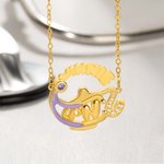 Henkilökohtainen Lamp of Learning stetoskooppi Birthstone kaulakoru nimi ja otsikko Dainty korut Sairaanhoitaja viikko syntymäpäivä valmistuminen lahja sairaanhoitajille