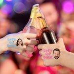 Personalized Waterproof Temporary Face Photo Tattoo Stickers with Name Set of 6 Bachelorette Party Birthday Wedding Favors Gift for Women Men