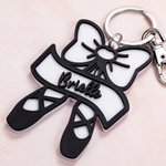 Personalized Multicolor Bow Ballet Slipper Bag Tag Keychain with Name Competition Festival Birthday Gift for Ballerina