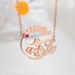 Henkilökohtainen Lamp of Learning stetoskooppi Birthstone kaulakoru nimi ja otsikko Dainty korut Sairaanhoitaja viikko syntymäpäivä valmistuminen lahja sairaanhoitajille
