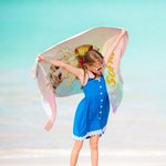 Personalisierte Cartoon Princess Coquette Bogen bunte schnell trocknend überdimensioniert Mikrofaser Strandtuch mit Namen Sommer Strand Geburtstag Geschenk für kleine Mädchen