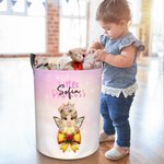 Personalisierte Coquette Bogen kleine Prinzessin Spielzeug Lagerung Wäschekorb mit Namen wasserdicht Kinderzimmer Dekoration Kindertag Housewarming Geschenk für Kinder