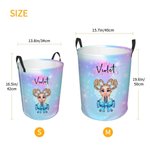 Personalisierte Coquette Bogen kleine Prinzessin Spielzeug Lagerung Wäschekorb mit Namen wasserdicht Kinderzimmer Dekoration Kindertag Housewarming Geschenk für Kinder