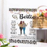 Personalisierte 2-6 Leopard Cartoon Besties Rückenansicht Transparent Acryl Plaque mit Sockel und Namen Desk Decor Freundschaft Geburtstag Geschenk für Freunde
