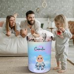 Personalisierte Coquette Bogen kleine Prinzessin Spielzeug Lagerung Wäschekorb mit Namen wasserdicht Kinderzimmer Dekoration Kindertag Housewarming Geschenk für Kinder