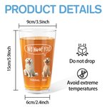Gepersonaliseerd We Woof You 3D Cartoon 1-6 Honden 16 oz Helder Bierglas met Naam en Tekst Vaderdag Verjaardagscadeau voor Hond Pap Mam Hondenliefhebber