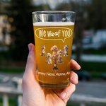 Gepersonaliseerd We Woof You 3D Cartoon 1-6 Honden 16 oz Helder Bierglas met Naam en Tekst Vaderdag Verjaardagscadeau voor Hond Pap Mam Hondenliefhebber