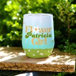 Personalized Birth Flower Basket Cartoon Flower Girl 12 oz Insulated Wine Tumbler with Name and Spill-proof Lid Bridal Shower Gift for Flower Girl