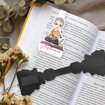 Segnalibro magnetico personalizzato con nome catto fiori e personaggio cartone animato regalo di compleanno per amanti dei libri