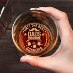 Personalized Only The Best Dad Handprint 10 oz Old Fashional Whiskey Glass with 1-10 Names Father's Day Birthday Gift for Men