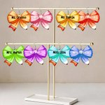 Personalized Multicolor Pencil Bow Shape Earrings with Name Appreciation Teacher's Day Gift for Teachers Educators