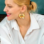 Personalized Multicolor Pencil Bow Shape Earrings with Name Appreciation Teacher's Day Gift for Teachers Educators