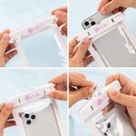 Personlig Line Style Birth Flower Vattentät Clear Phone Pouch med namn och nyckelband Födelsedag Sommarsemester Present för familjen Vattensportälskare