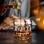 Personalisierte Fotos 10 oz Old Fashioned Rock Whiskey Glas mit 1-12 Namen Vatertag Geburtstag Geschenk für Männer