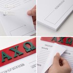 Personalized Greek Letters 50 Pages Notepad with Acrylic Board Sorority Meeting Birthday Gift for Sisters | Callie × Affinity Licensing