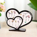 Personalisierte erste Mama jetzt Oma herzförmige Double-Layer-Holzschild mit Geburt Blume und Name Muttertag Geburtstag Geschenk für Mama Oma
