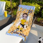 Personalisierte Ice Cream Drip Sport Cartoon anfängliche schnell trocknen überdimensioniert Strand Handtuch mit Namen Nummer Strand Party Geburtstagsgeschenk für Baseball Fußball-Liebhaber