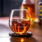 Personalisierte Golf Thema Whiskey Glas mit Namen Vatertag Geburtstag Geschenk für Herren Golf-Liebhaber Trinker