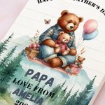 Personalisierte niedlichen Cartoon umarmen Bär Bauklötze Puzzles mit Namen und Titel Vatertag Geburtstag Geschenk für Papa Opa