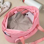 Personalised Floral Bow Multi-compartment Travel Bag with Embroidered Name and Elastic Strap Fitness Accessory Birthday Gift for Women Yoga Lovers