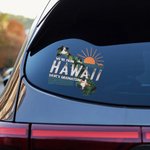 Personalized State Map Weatherproof Decal Sticker with Text Car Window Decor Birthday Gift for Family Car Owners