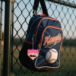 Personalized Melted Ice Cream Waffle Acrylic Ornament with Name and Number Bag Accessories Game Birthday Gift for Baseball Softball Lovers Athletes