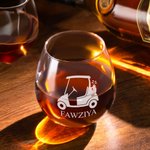 Personalisierte Golf Thema Whiskey Glas mit Namen Vatertag Geburtstag Geschenk für Herren Golf-Liebhaber Trinker