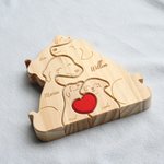 Gepersonaliseerde Honden Familie Houten Puzzel met Hartvormige Omhelzing met 2 tot 5 Namen Bureau Decoratie Verjaardag Jubileum Cadeau voor Familie