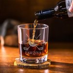 Personalisierte Golf Thema Whiskey Glas mit Namen Vatertag Geburtstag Geschenk für Herren Golf-Liebhaber Trinker