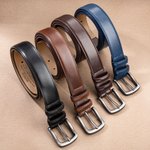 Personalized Dad Heart Pattern 1-6 Names Men's Casual Buckle Leather Belt with Engraved Title Birthday Father's Day Gift for Father Husband