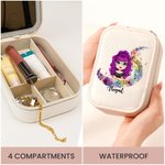 Personalizzato Acquerello Pentagramma Note musicali Personaggio dei cartoni animati Scatola portagioie in pelle con LED Specchio regolabile a tre colori Regalo di compleanno per le donne