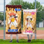 Personalisierte Ice Cream Drip Sport Cartoon anfängliche schnell trocknen überdimensioniert Strand Handtuch mit Namen Nummer Strand Party Geburtstagsgeschenk für Baseball Fußball-Liebhaber