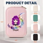 Personalizzato Acquerello Pentagramma Note musicali Personaggio dei cartoni animati Scatola portagioie in pelle con LED Specchio regolabile a tre colori Regalo di compleanno per le donne