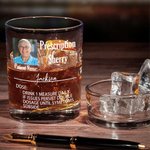 Personalisierte lustige Rezept Foto 10 oz Whiskey Glas mit Namen und Alkohol Name Geburtstag Vatertag Geschenk für Papa Opa Whiskey-Liebhaber